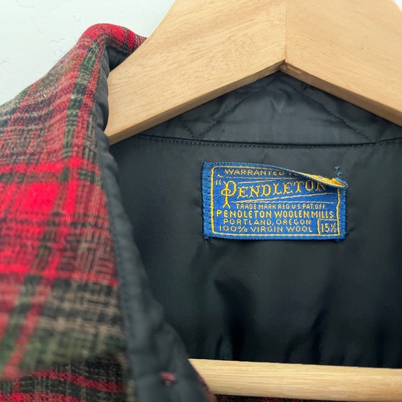 vintage pendleton wool button down shirt size 15 1/2 - Picture 3 of 9